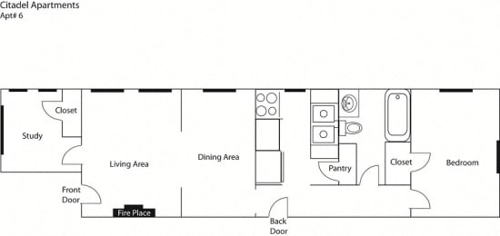 one bedroom study foorplan at Cincinnati Premier Living*, Cincinnati, 45213