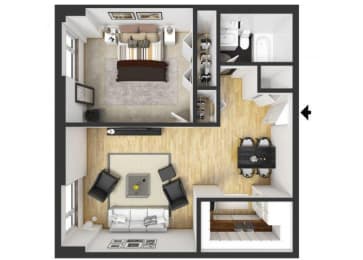 one bedroom floorplan