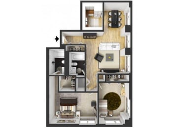 oaks floor plan two bedroom