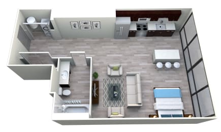 Executive Suite Studio 1 bath at The Grand, Kansas City, 64106