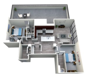 Two Bedroom Two and Half Bath Penthouse  at The Grand, Kansas City, 64106
