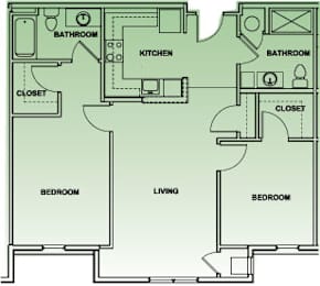  Floor Plan Two Bedroom - 2A
