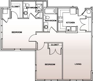  Floor Plan Two Bedroom - 2B