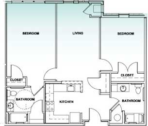  Floor Plan Two Bedroom - 2C
