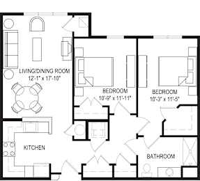  Floor Plan Two Bedroom