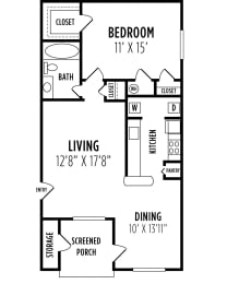 1 bedroom floorplan
