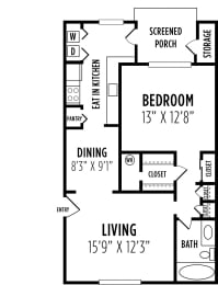1 bedroom floorplan