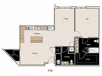 A3b Floor Plan at The Residences at Thornwood, Tennessee, 38138