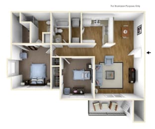 Spokane Valley, WA Farr Court Apartments 2 bedroom 1 bath