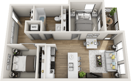 Floor Plan  One Bedroom - One Bath w/Den
