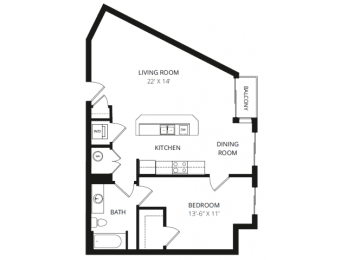  Floor Plan 1X1C
