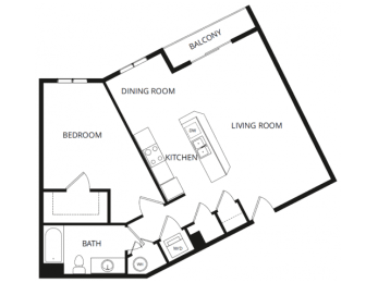  Floor Plan 1X1H