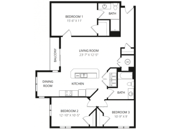 Floor Plan 3X2A