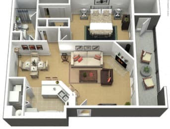 Cascade Floor Plan at Eagle Ridge Apartments, Monroeville, 15146
