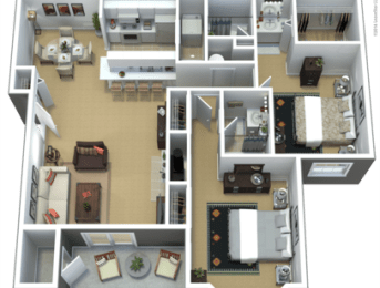 Grandteton Floor Plan at Eagle Ridge Apartments, Pennsylvania, 15146