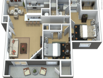 Yosemite Floor Plan at Eagle Ridge Apartments, Pennsylvania