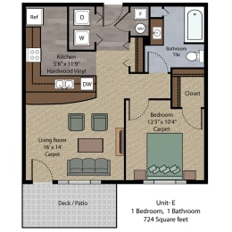  Floor Plan 1 Bedroom