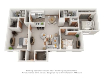 1159 sq.ft. Three Bed Two Bath