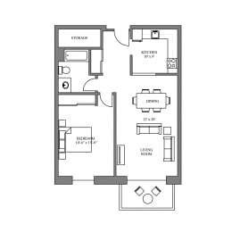 Floor Plan  The Sunnyside 1 Bedroom 1 Bathroom Suite