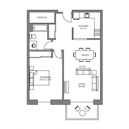 Floor Plan  The Sunnyside 1 Bedroom 1 Bathroom Suite
