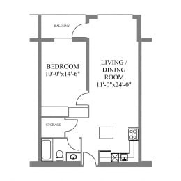 Floor Plan  The Chateau 1 Bedroom 1 Bathroom Suite