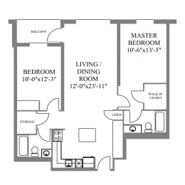 Floor Plan  The Belvedere 2 Bedroom 2 Bathroom Suite