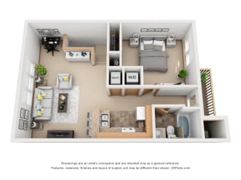 720 sq.ft. One Bed One Bath