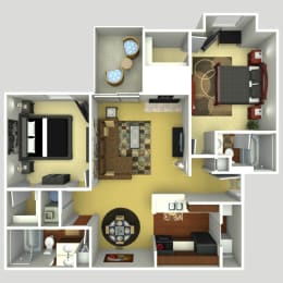 Floor Plan  2 Bedroom 2 Bath