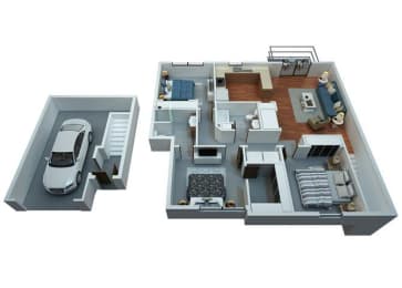  Floor Plan 3 Bedrooms / 2 Bathrooms