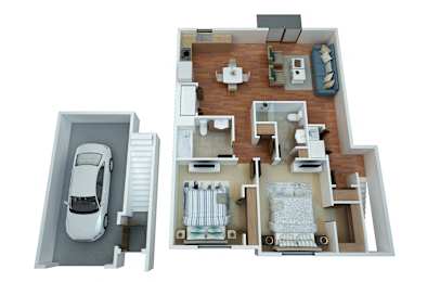  Floor Plan 2 Bedrooms 2 Bathrooms
