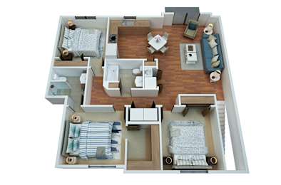  Floor Plan 3 Bedrooms 2 Bathrooms