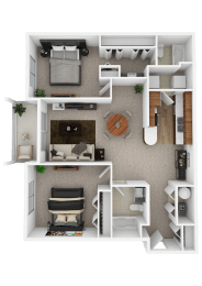  Floor Plan 2 Bedrooms / 2 Bathrooms
