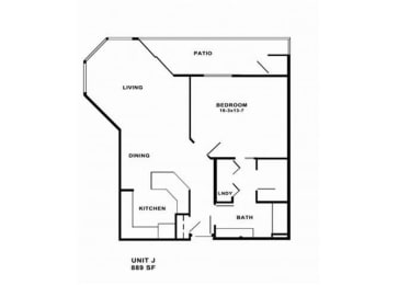  Floor Plan 1 Bedroom / 1 Bathroom
