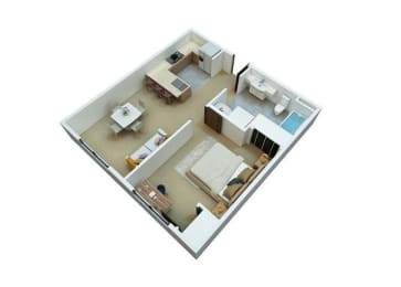  Floor Plan 1 Bedroom / 1 Bathroom