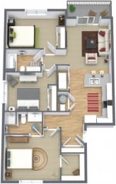  Floor Plan 3 Bedrooms / 2 Bathrooms