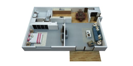  Floor Plan 1 Bedroom / 1 Bathroom