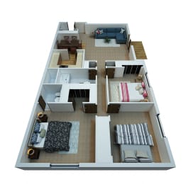  Floor Plan 3 Bedrooms / 2 Bathrooms