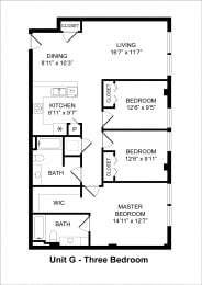  Floor Plan 3 Bedrooms / 2 Bathrooms