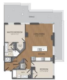 B9 Floor Plan at The Acadia at Metropolitan Park, Virginia, 22202