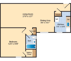 A1 Floor Plan at The Fields of Silver Spring, Silver Spring, MD
