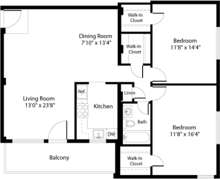 B3 Floor Plan at The Fields of Arlington, Virginia