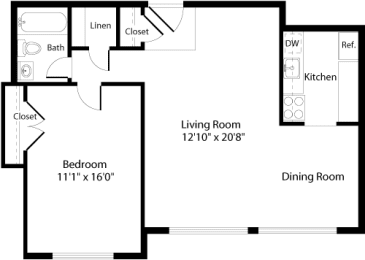 A2 Floor Plan at The Fields of Arlington, Virginia, 22204