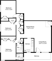 C1 Floor Plan at The Fields of Arlington, Arlington, 22204
