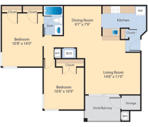 B1 Floor Plan at The Fields of Manassas, Manassas, VA, 20109