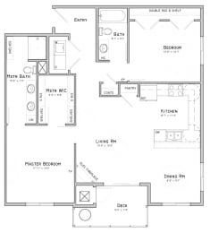 Floor Plan  Two bedroom apartment-Goldenrod floor plan for rent at WH Flats in south Lincoln NE