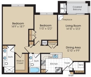 La Marchand II Floorplan at The Marque Apartments, Virginia, 20155