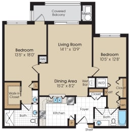 Marseille Floorplan at The Marque Apartments, Gainesville, VA