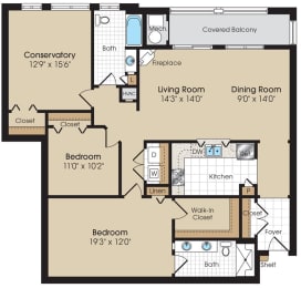 Versailles Floorplan at The Marque Apartments, Gainesville, VA