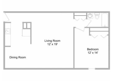 Floor Plan  One Bedroom Deluxe