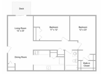Floor Plan  Two Bedroom Deluxe